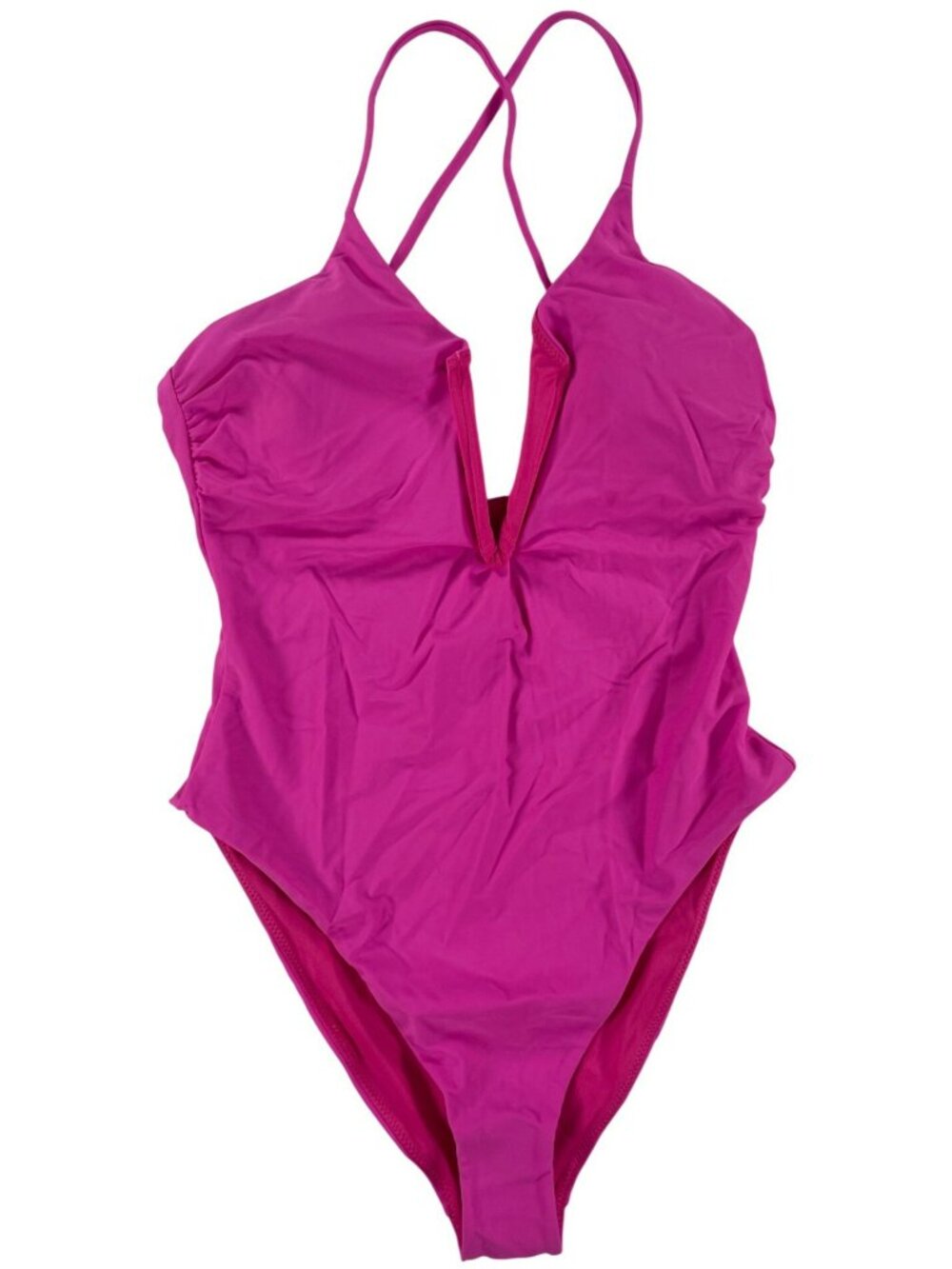 Ramy Brook Pink Plunge Swimsuit Adjustable Straps Nylon/Spandex Blend Sz S $258